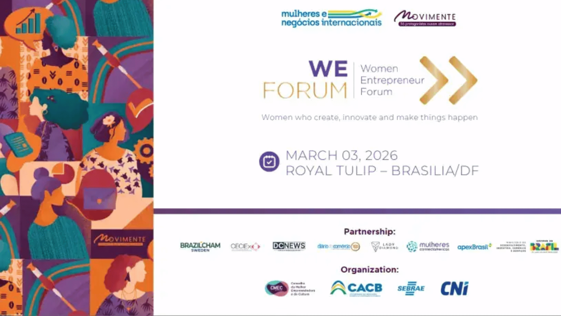 We Forum reúne lideranças globais durante o Movimente 2026, em Brasília